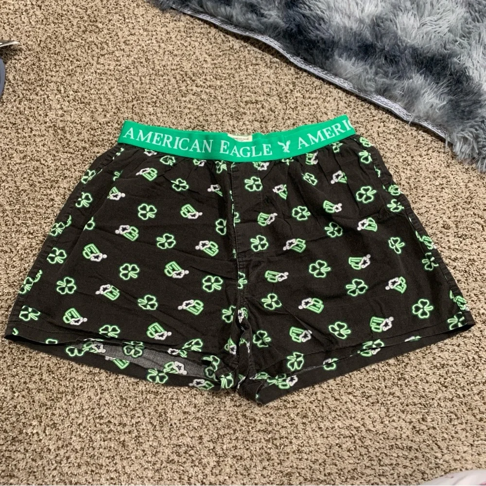 American Eagle Black and Green Boxers St Patty Day Men’s Size M‎ /32